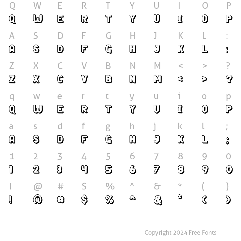 Character Map of Black Thone Extruded