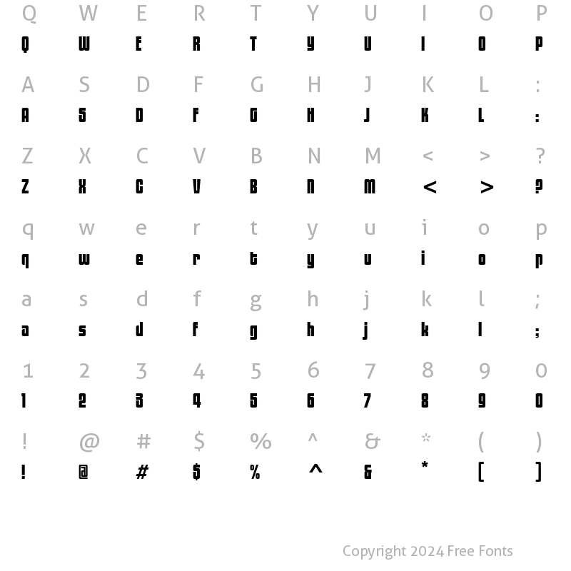 Character Map of Black Tulip ITC Std Regular