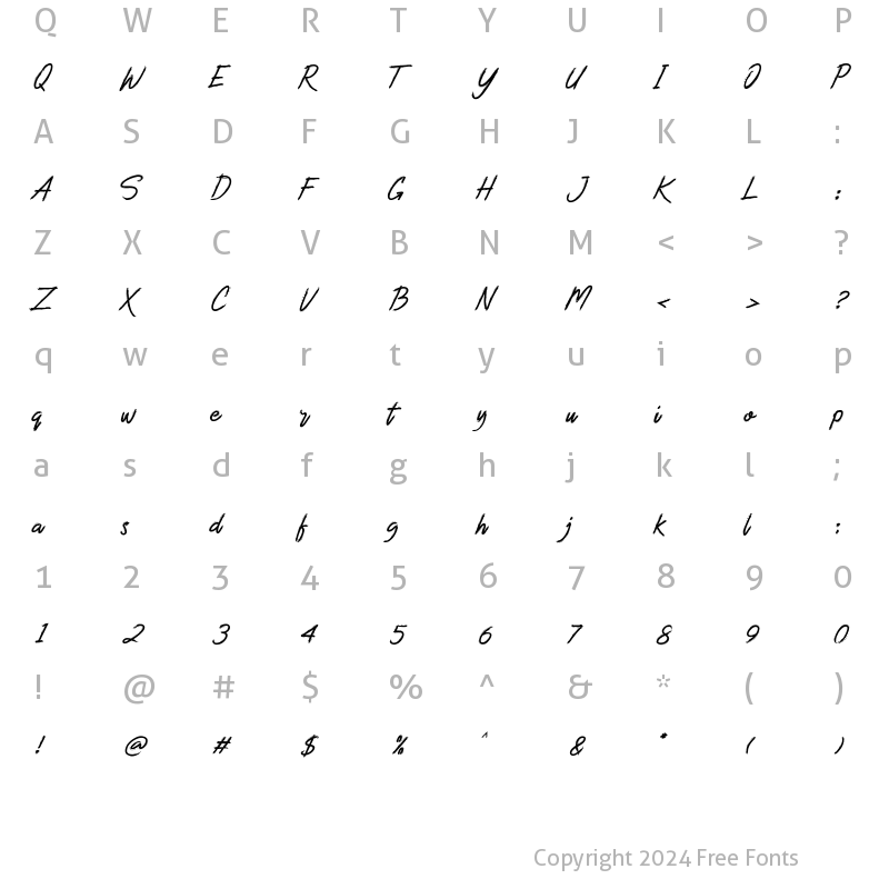 Character Map of Blackbeard Regular