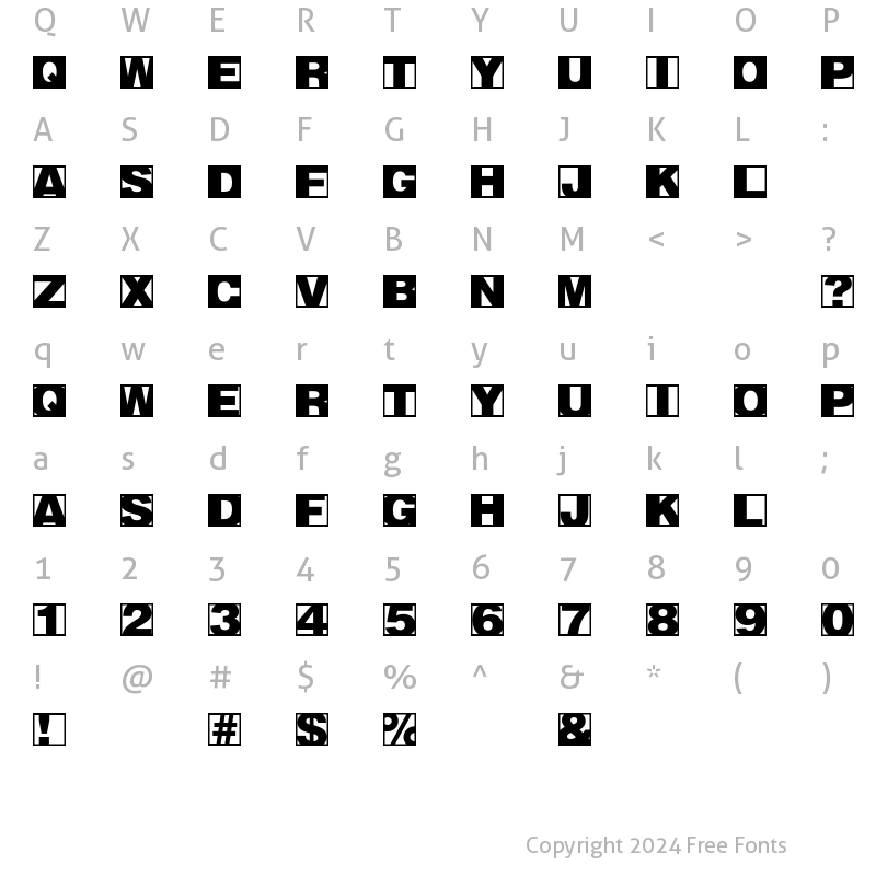 Character Map of BlackBricksTWO Regular