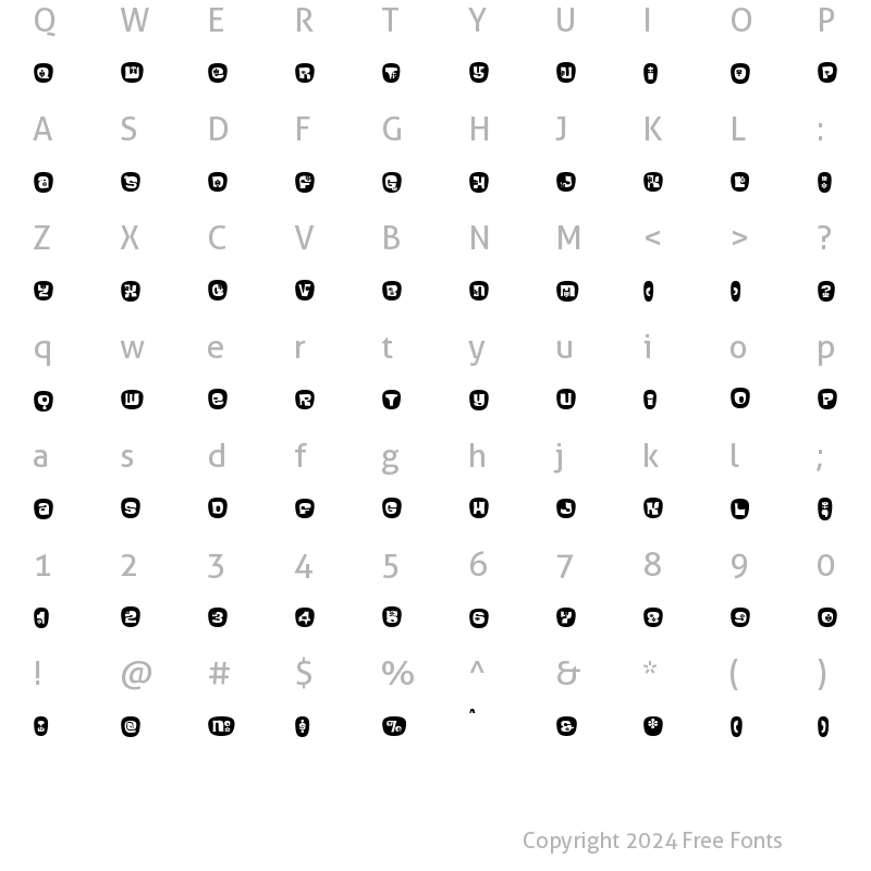 Character Map of BlackcurrantCameo Regular