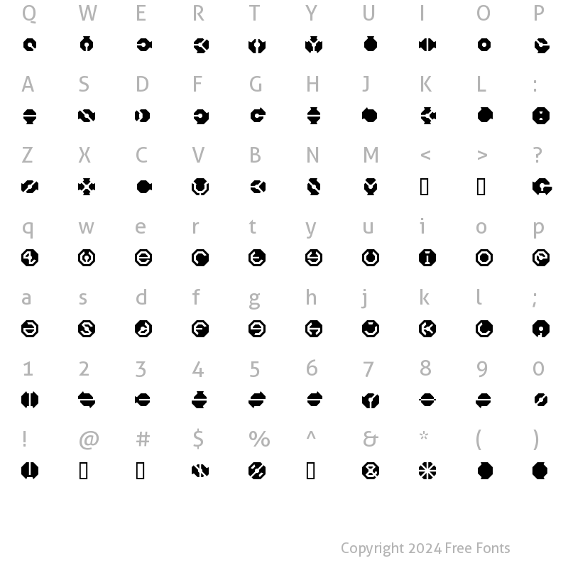 Character Map of BlackFlag Regular