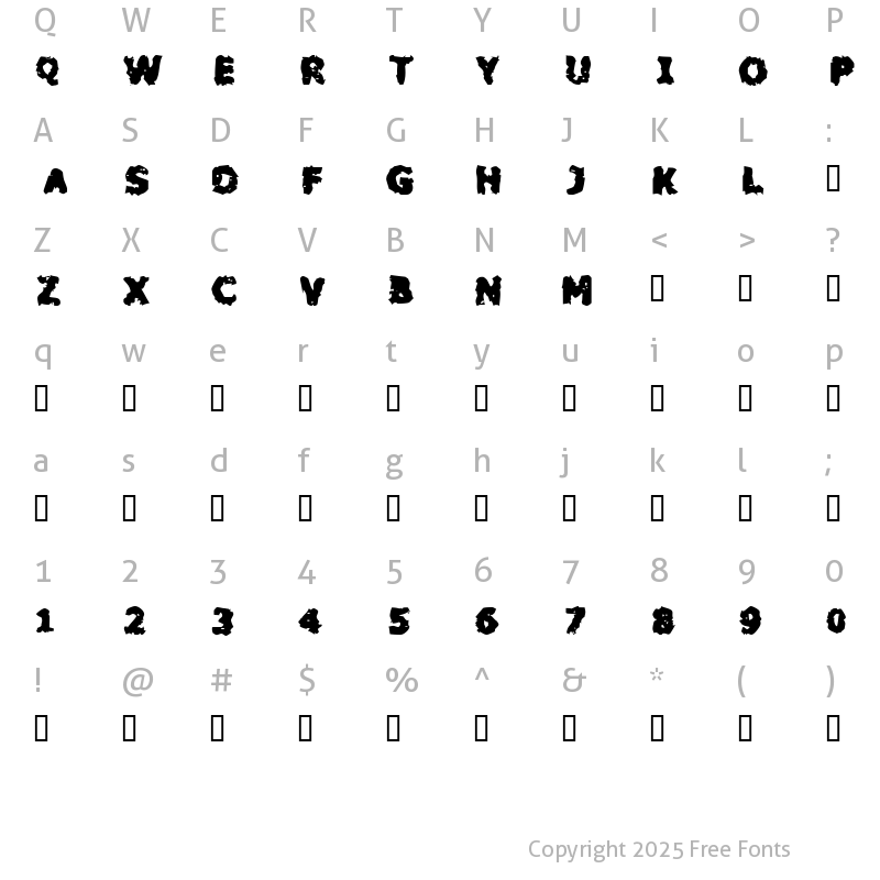 Character Map of Blackfly Mambo Regular