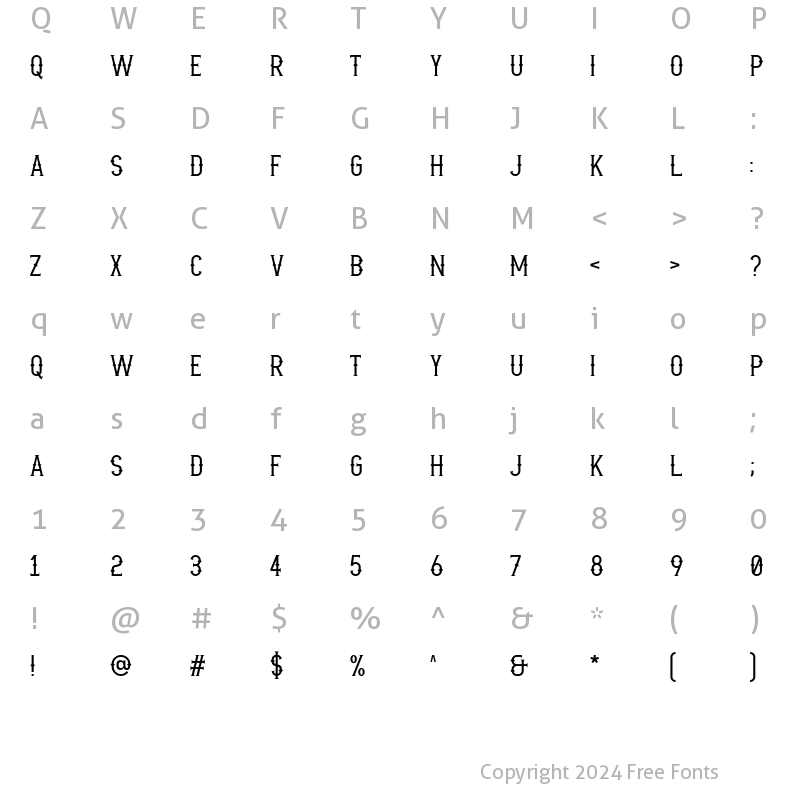 Character Map of Blackforge Regular