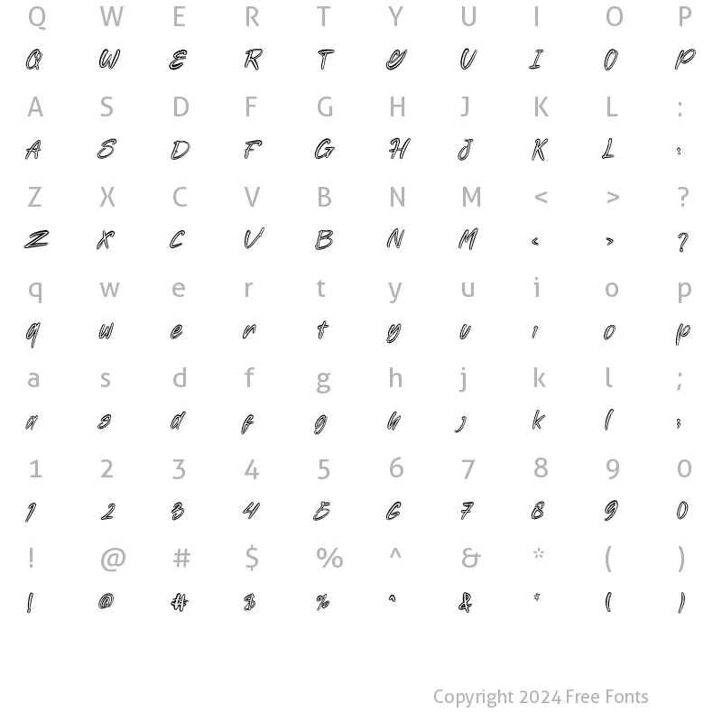 Character Map of BlackGatte Regular