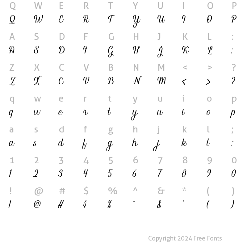 Character Map of Blackine Regular