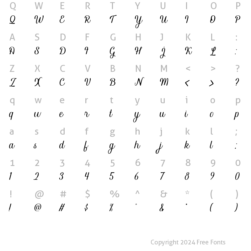 Character Map of Blackine Round Regular