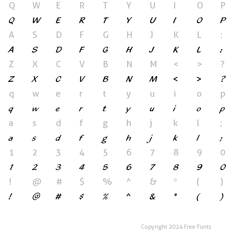 Character Map of BlacklightD Regular