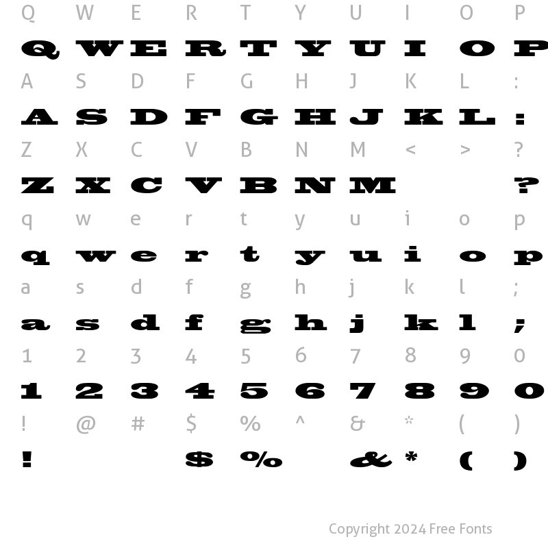 Character Map of Blackoak Regular