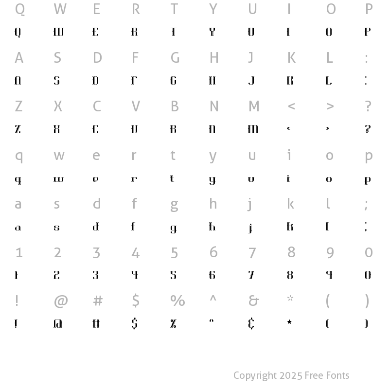 Character Map of Blackoninaut BRK Normal