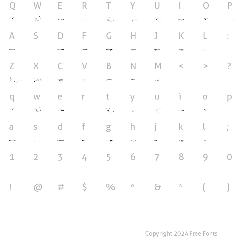 Character Map of Blackpine Swash Regular