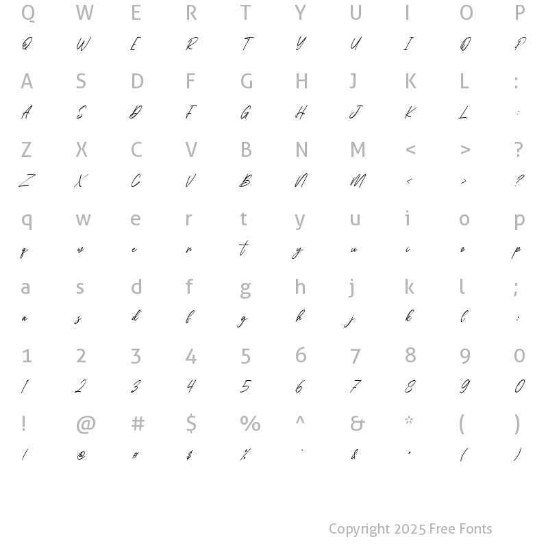 Character Map of Blacksharks Regular