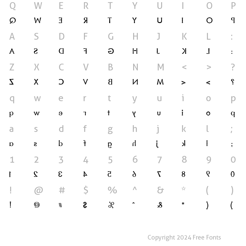 Character Map of Blacksmith Delight Mirrored Regular