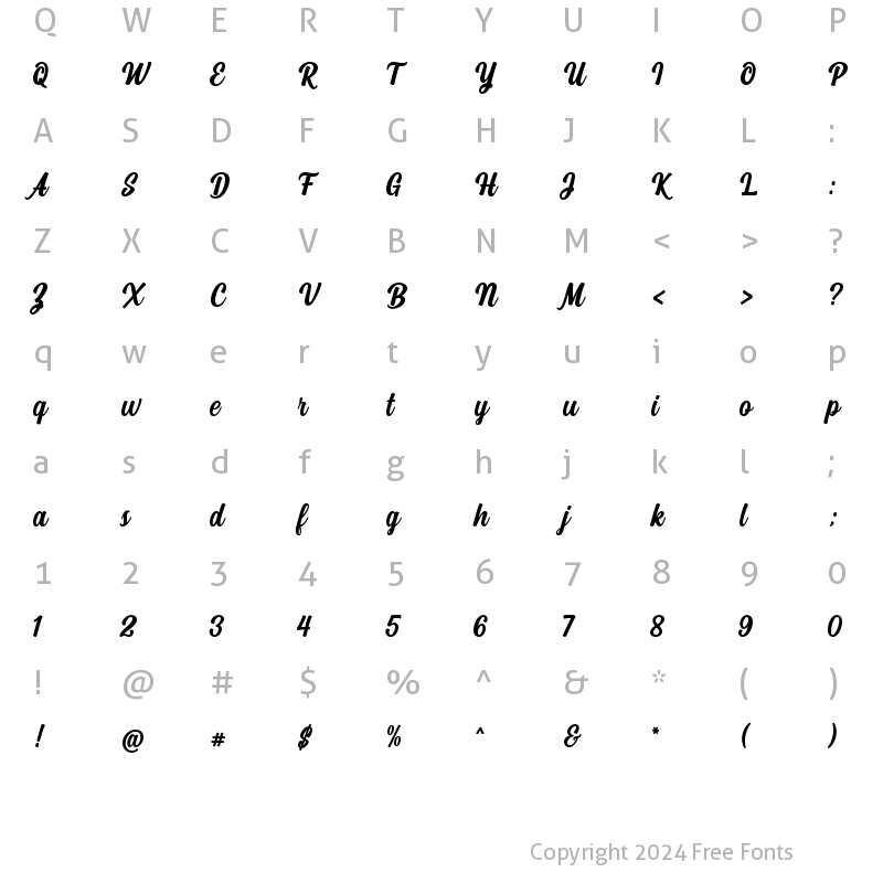 Character Map of Blacksmith Regular