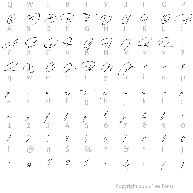 Character Map of Blackstand Regular