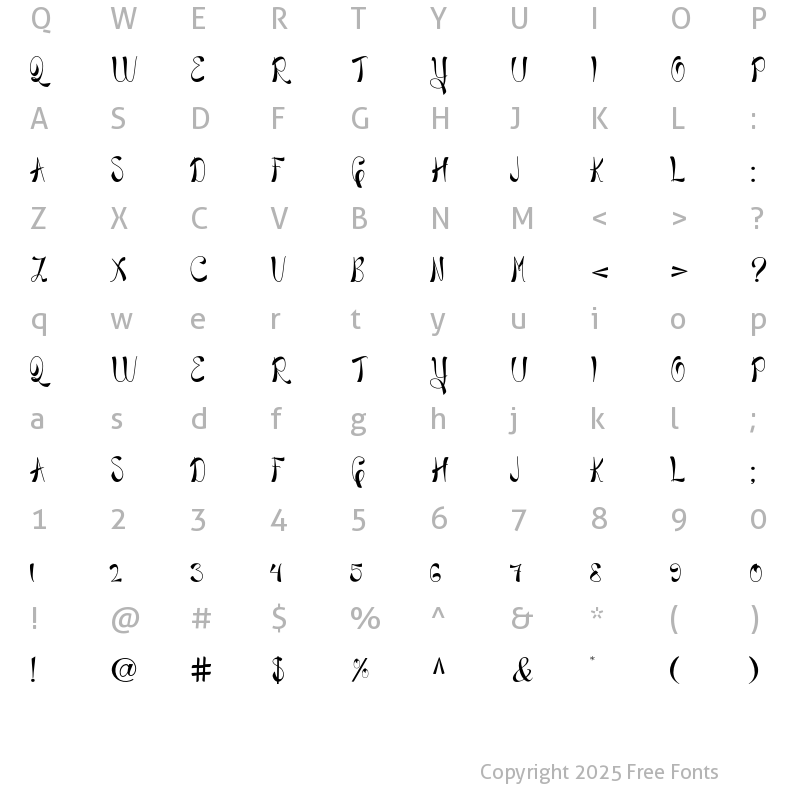 Character Map of Blackstore True Version Regular