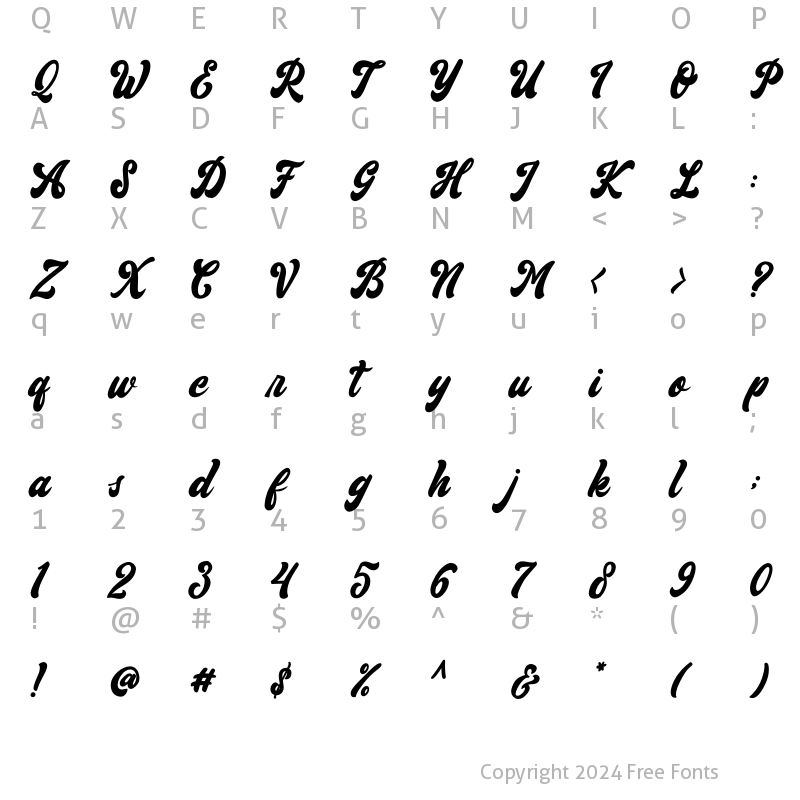 Character Map of Blacksun Regular