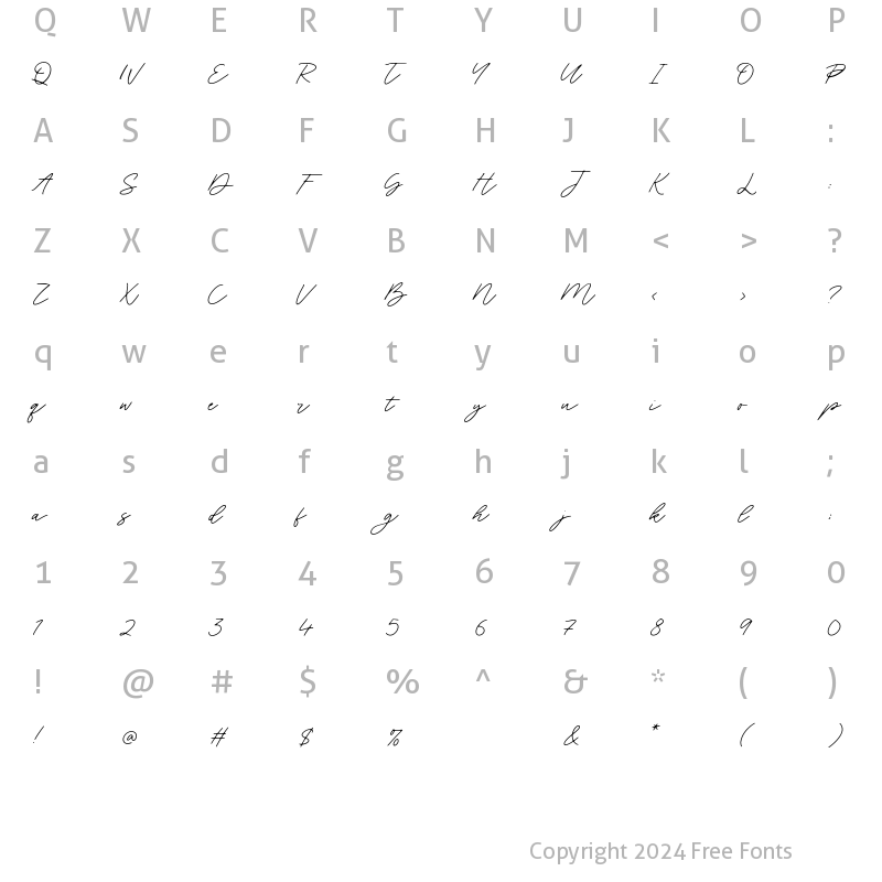 Character Map of Blackswan Regular