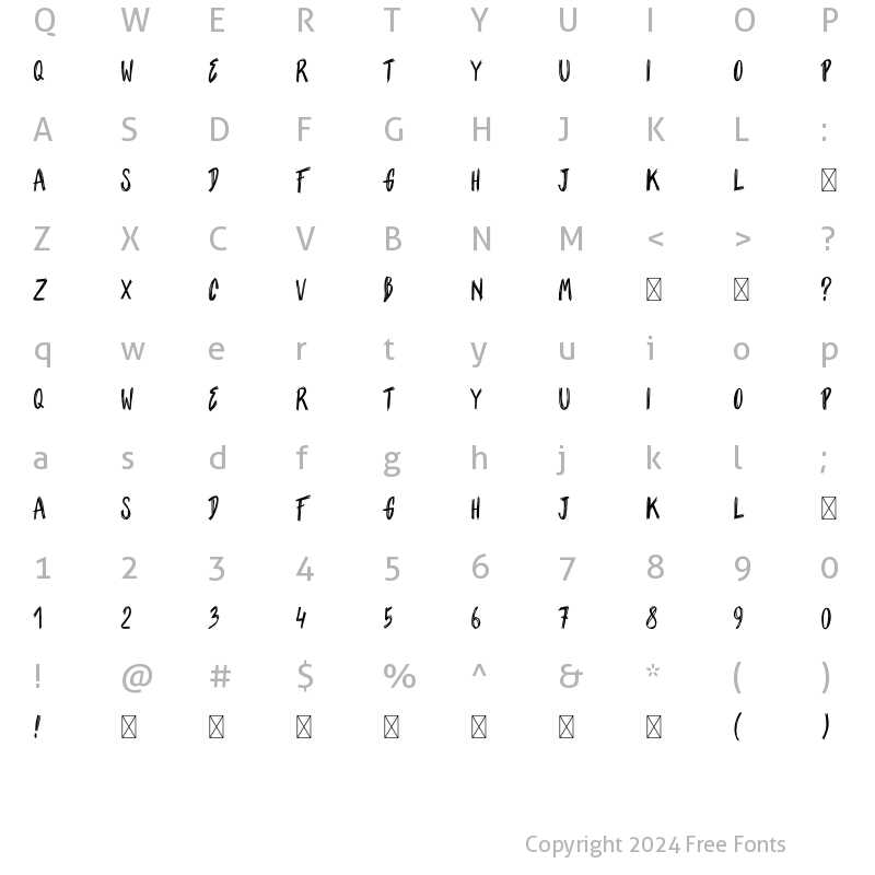 Character Map of Blackton Regular