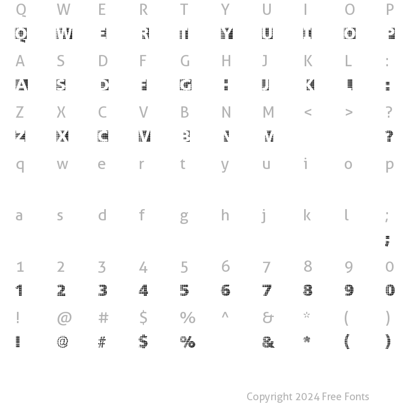 Character Map of BlackWhiteGridsA Regular