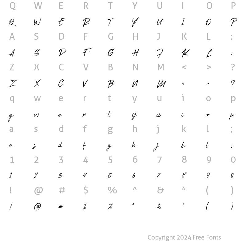 Character Map of Bladekill Regular