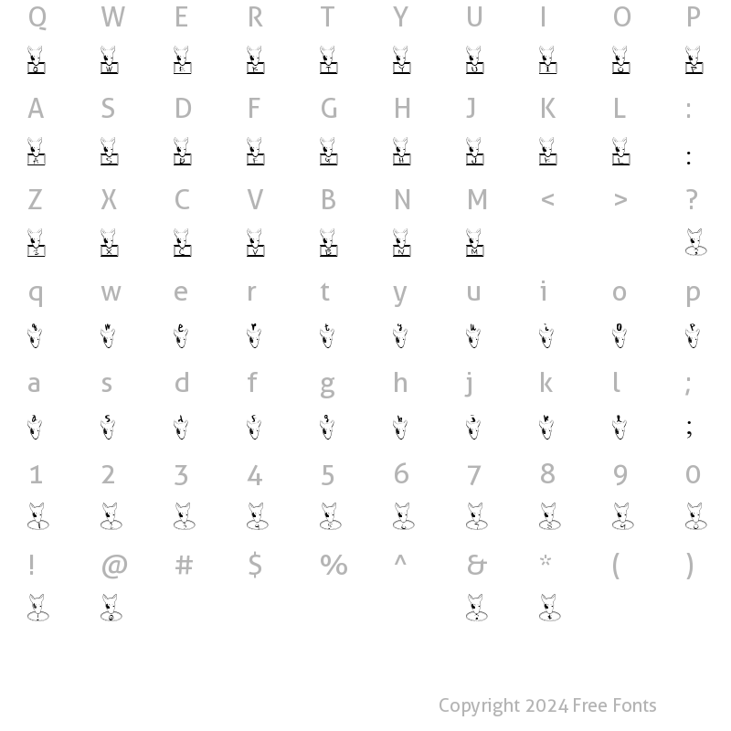 Character Map of blair Font Regular