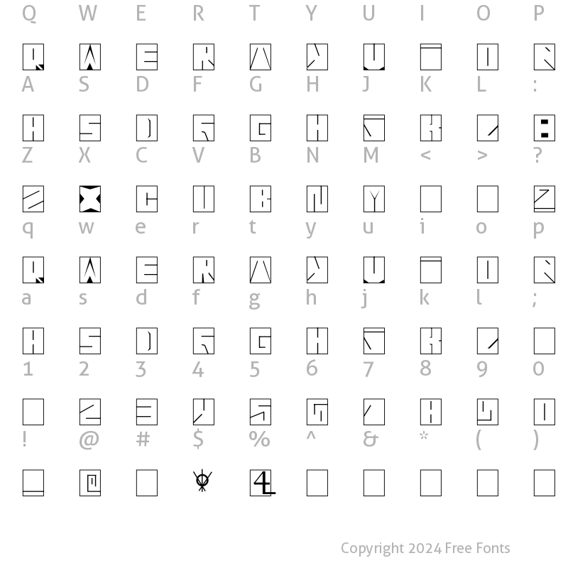 Character Map of Blaise Futuristic