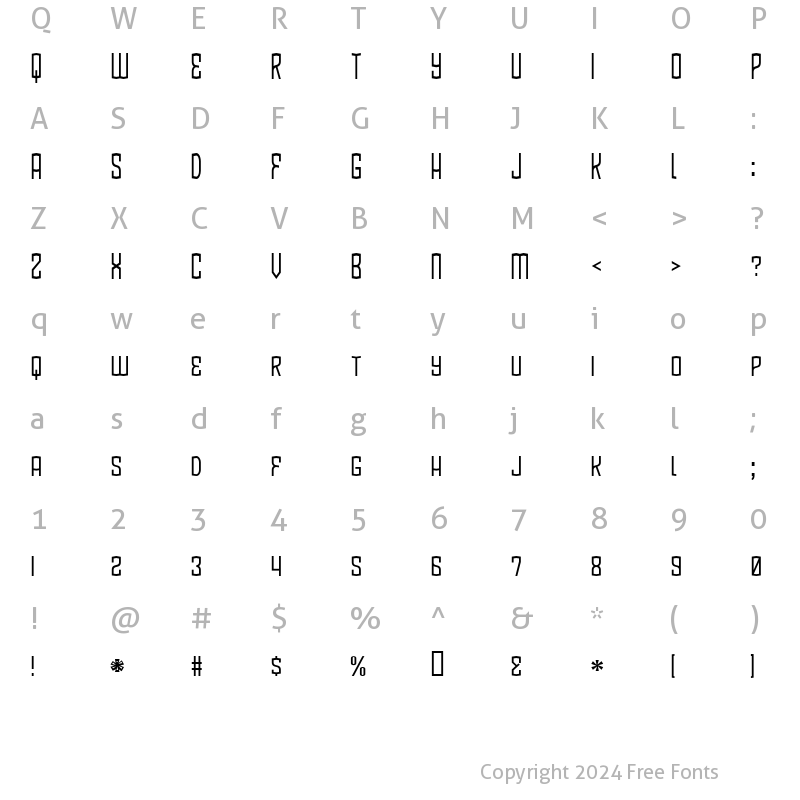 Character Map of BlamDude BB Regular