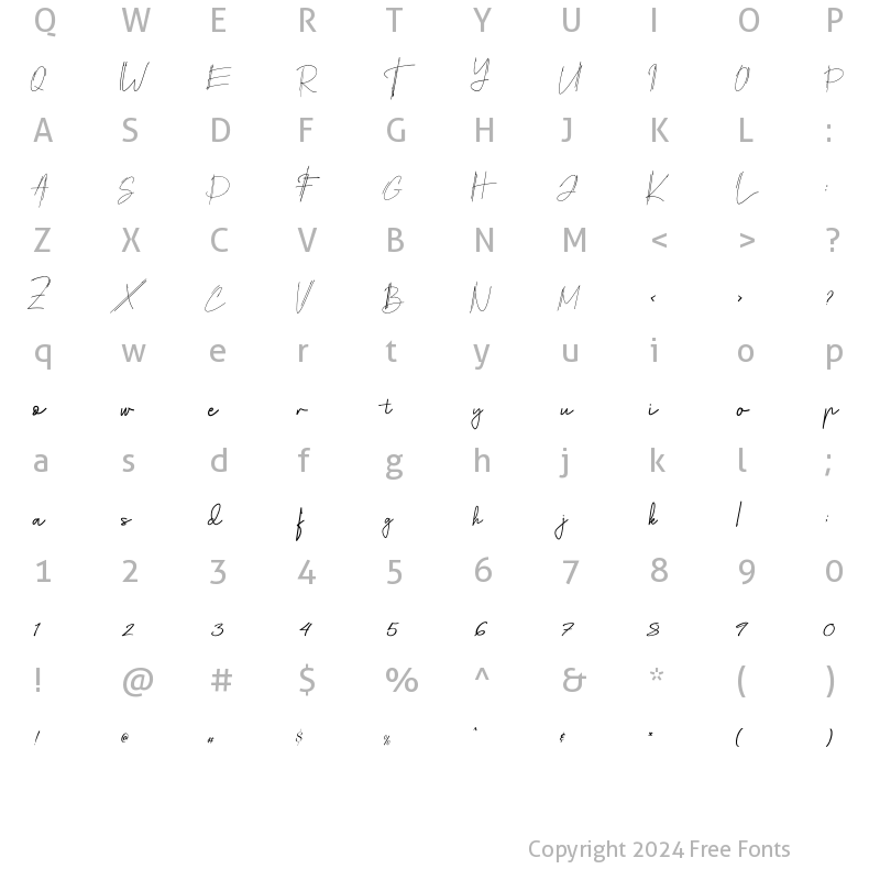 Character Map of Blanck Eclare Regular