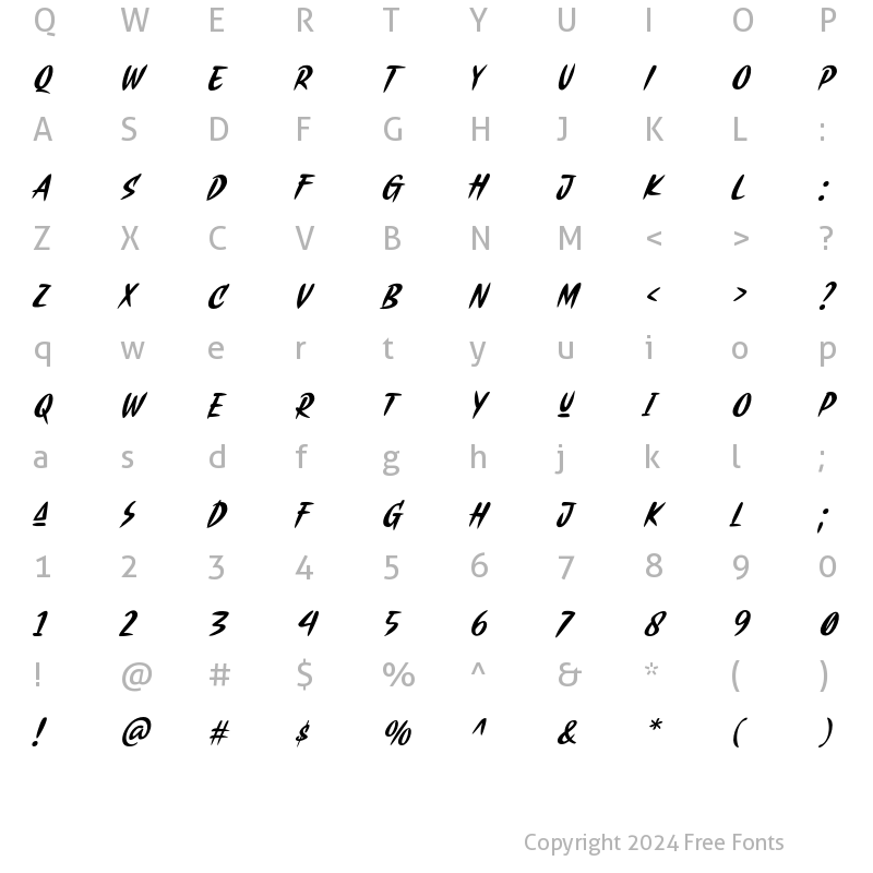 Character Map of Blankone Regular