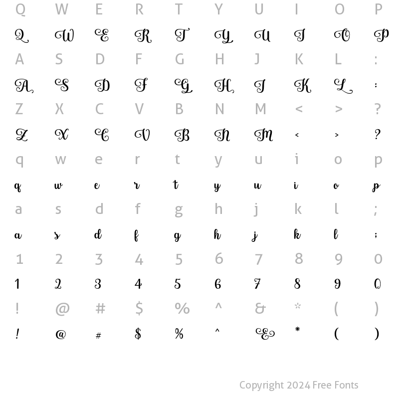 Character Map of Blanton One Regular