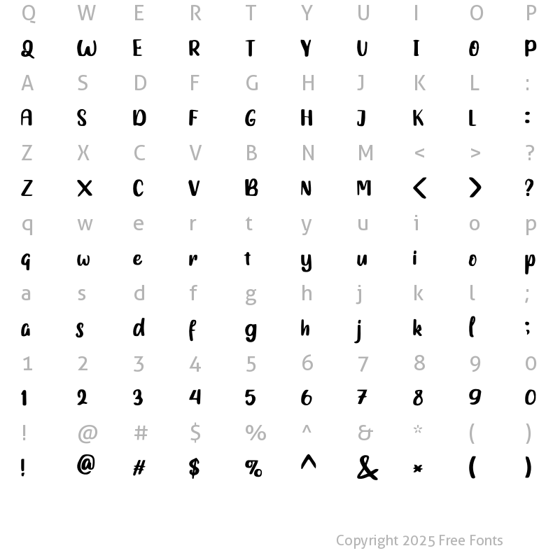 Character Map of Blayer Charles Regular