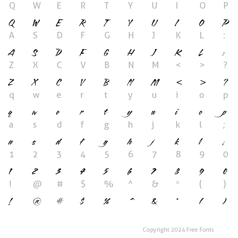 Character Map of Blaze ITC TT Regular