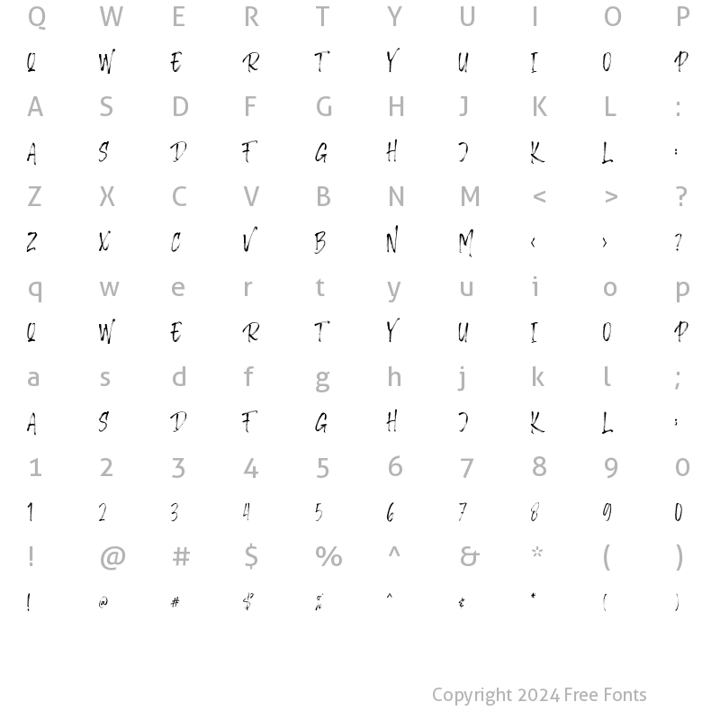 Character Map of Blaze Stanley Regular