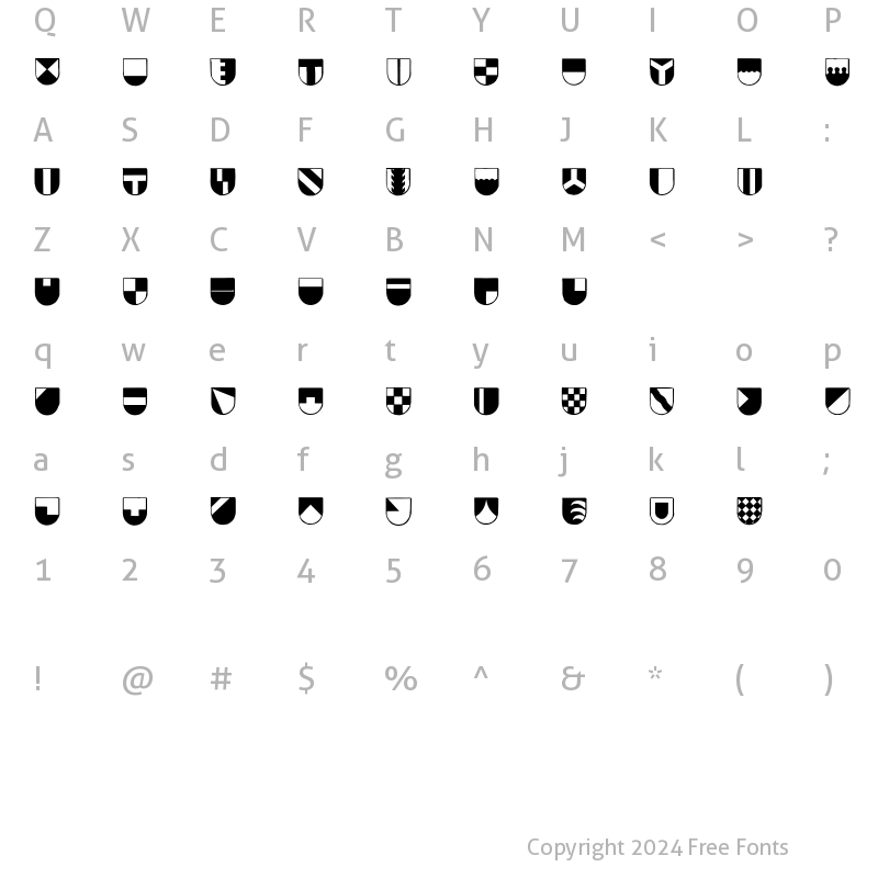 Character Map of Blazon Regular