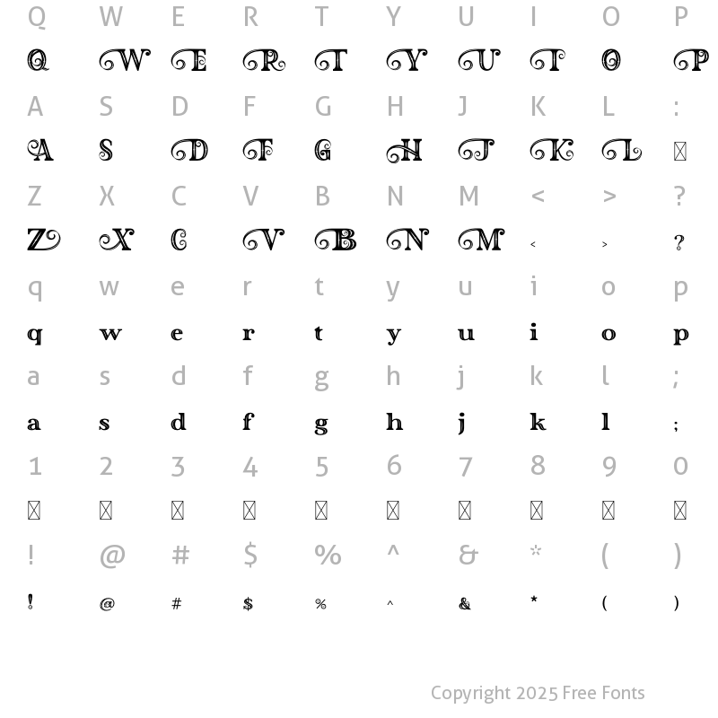 Character Map of Blessed Night Stripped