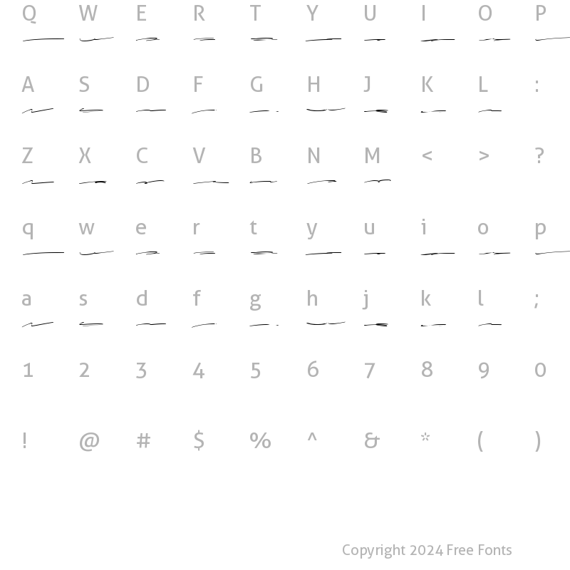 Character Map of Blessmoon swash Regular