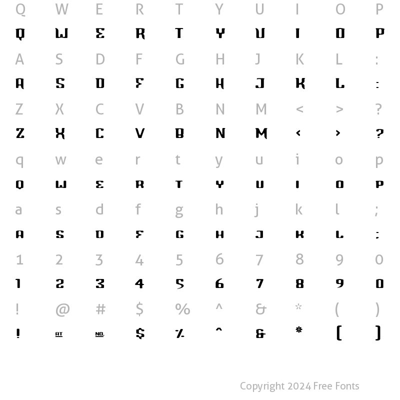 Character Map of Blinddate Regular