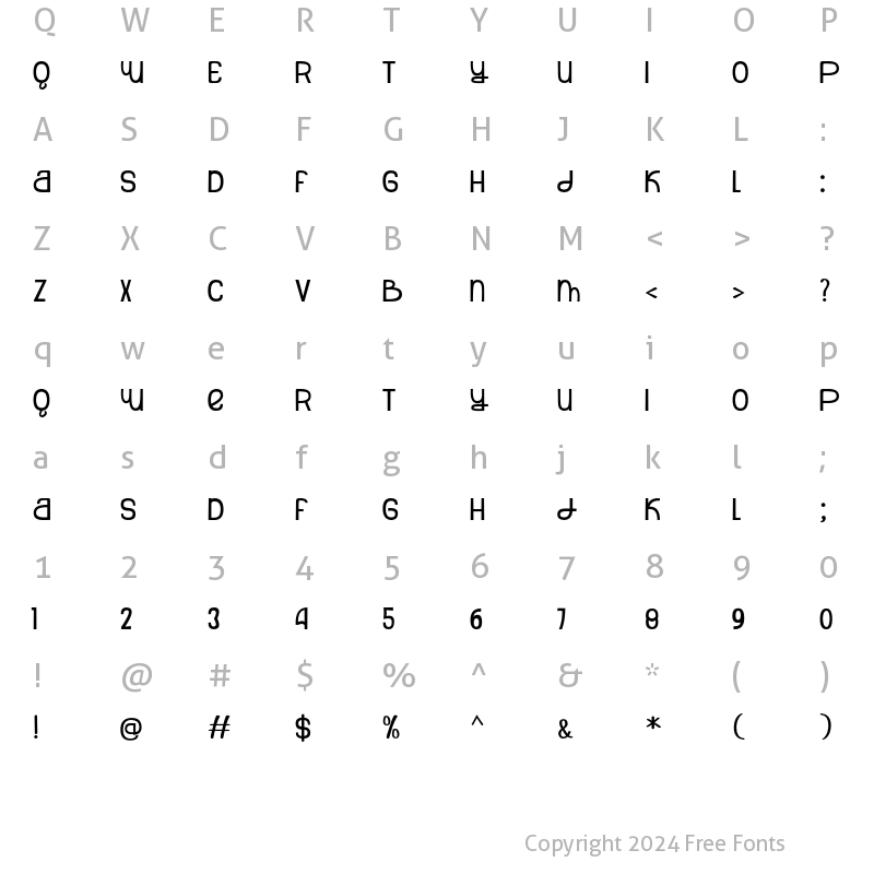 Character Map of Blink jumps Regular