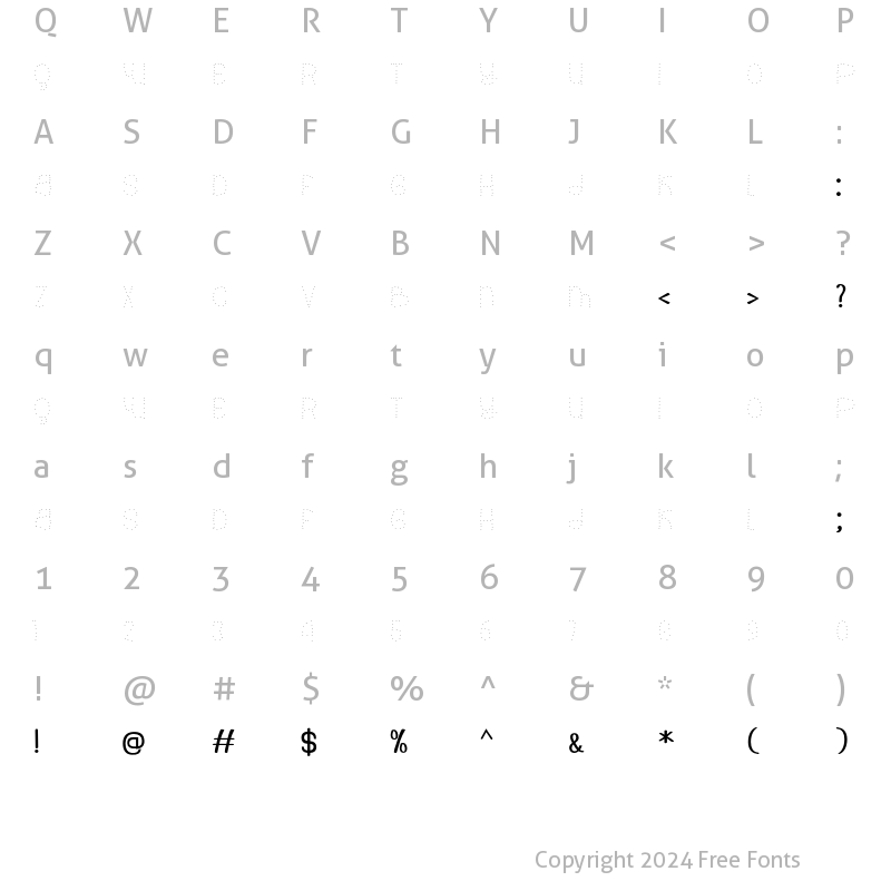 Character Map of Blink jumps3 Regular