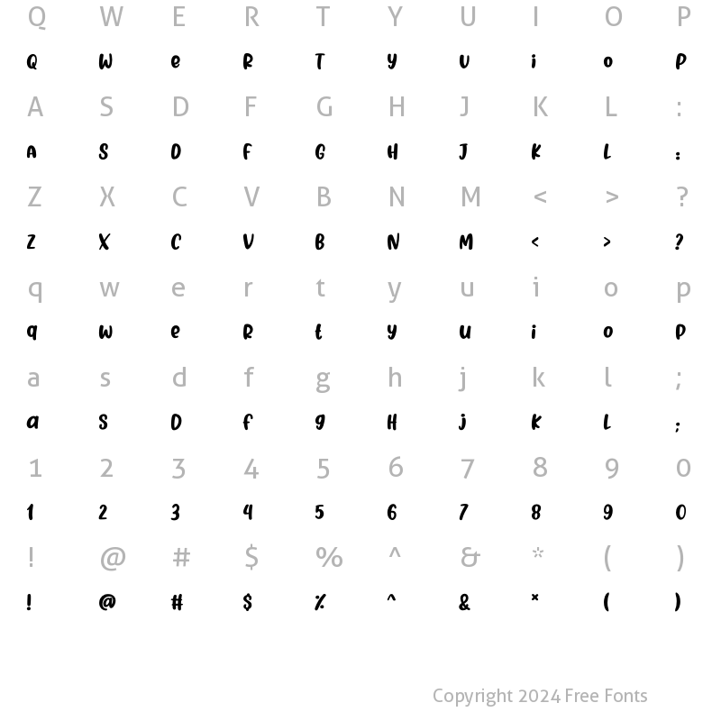 Character Map of BLINK SHARK Regular