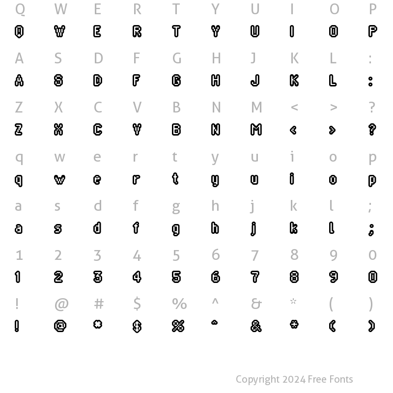 Character Map of Blippia Regular