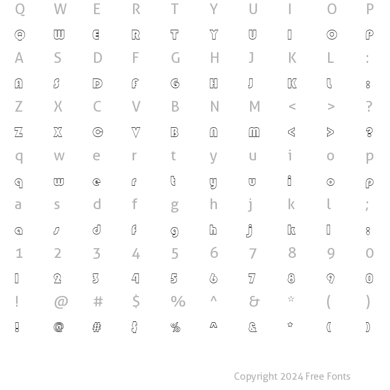 Character Map of BlippoBlaOutP Regular