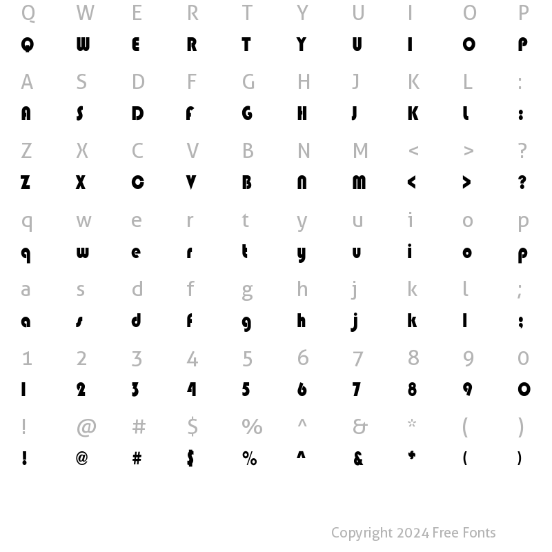 Character Map of BlippoCnd-Heavy Regular