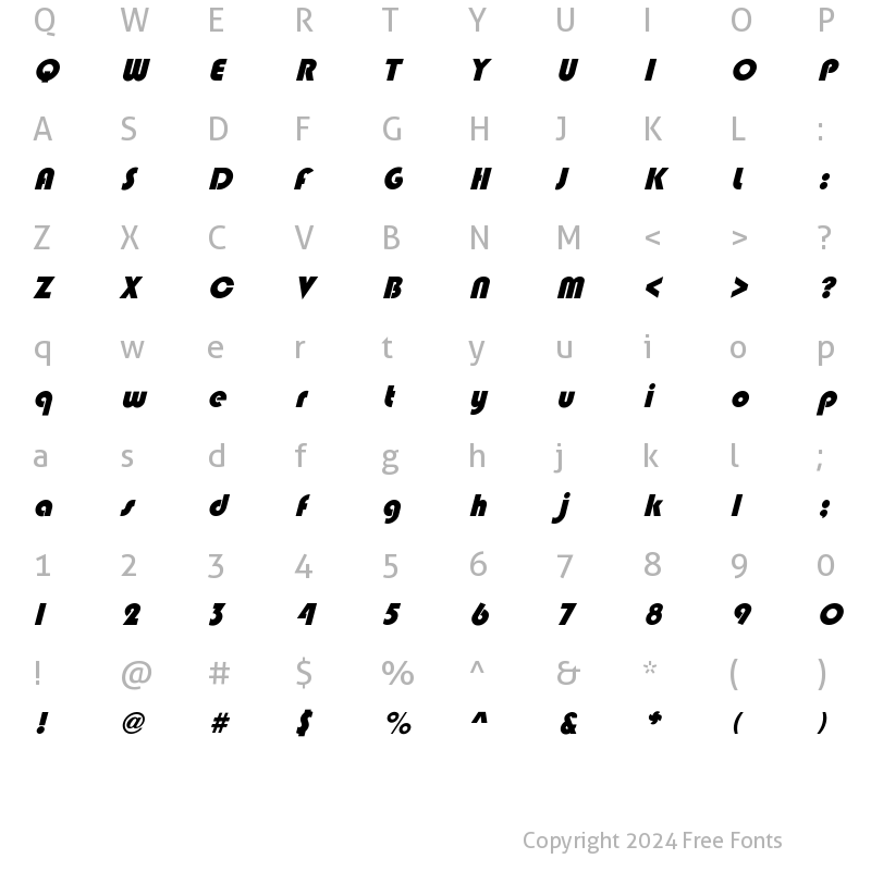 Character Map of BlippoObl-Heavy Regular