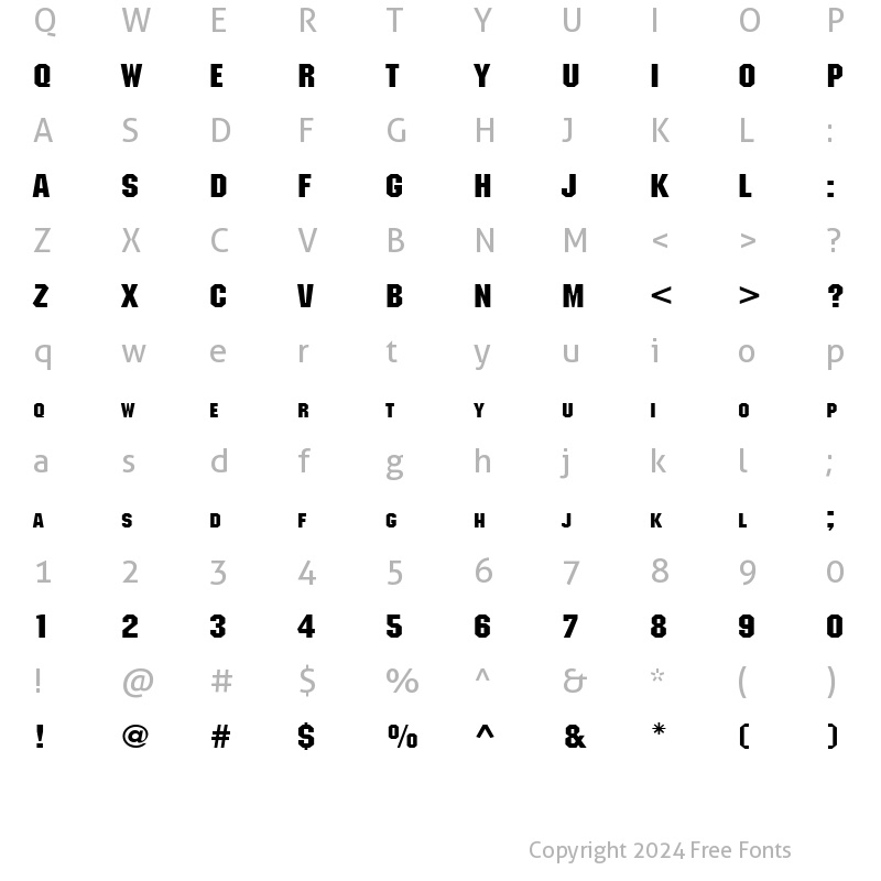 Character Map of Block Wide Bold