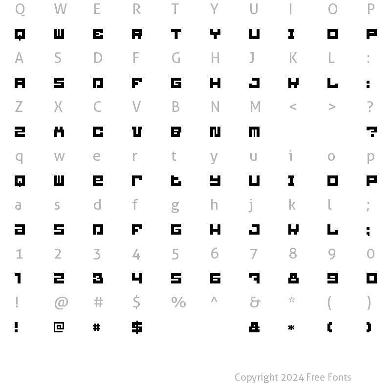 Character Map of BlockBit Regular