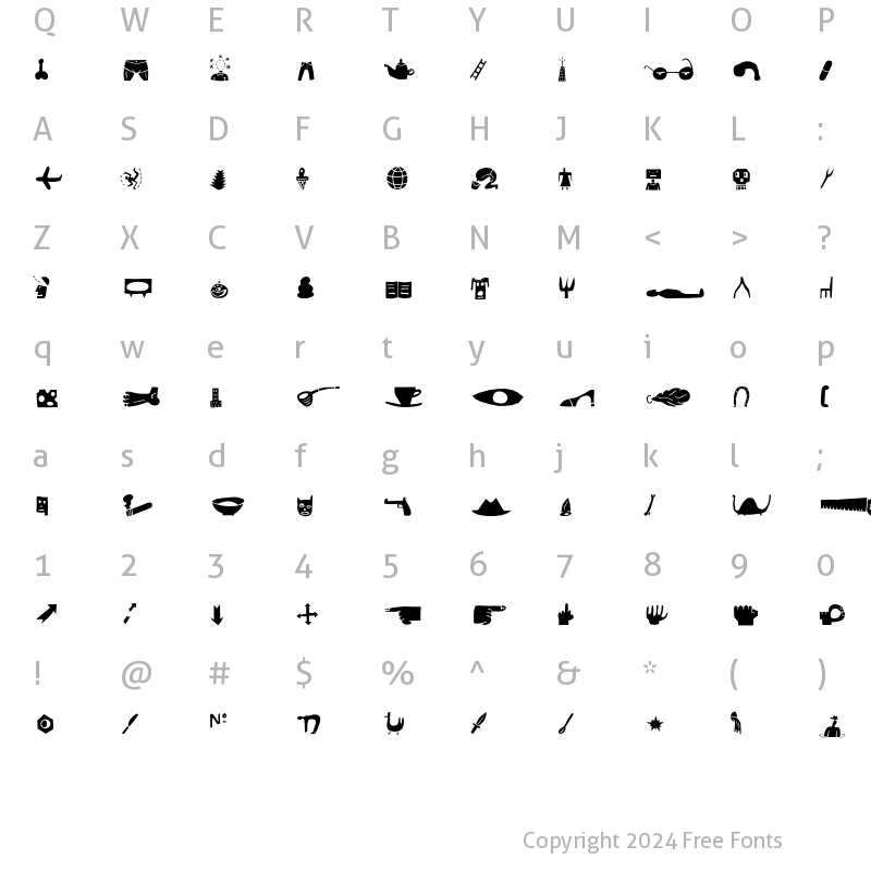 Character Map of Blockhead IllustUnplugged Regular