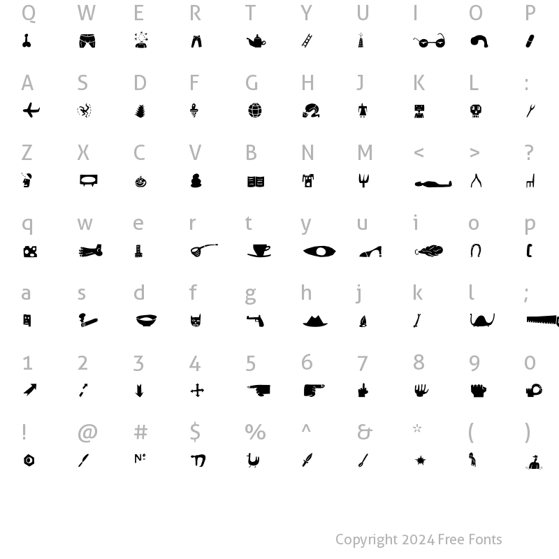 Character Map of BlockheadIllustUnplugged Roman