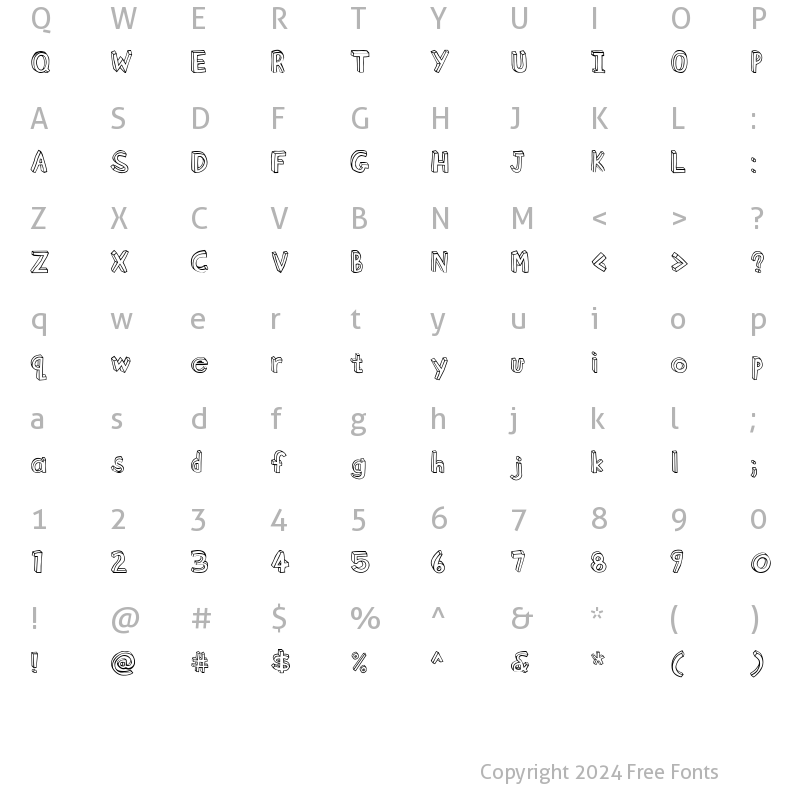 Character Map of BlockheadPlain Roman